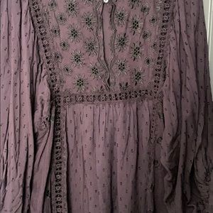 Deep Plum and black accents on a NWT blouse/dress